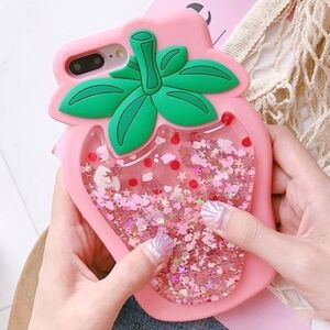 Strawberry Liquid Quicksand 3D Apple iPhone Case